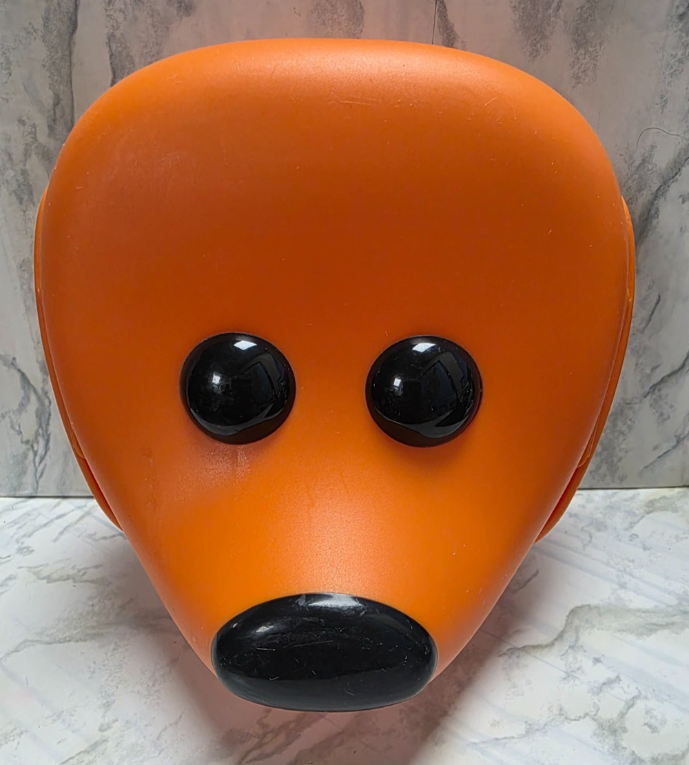 IKEA SMASKA Orange Dog, Black Nose & Eyes w/Snap Down Ears, Snack, School Lunch